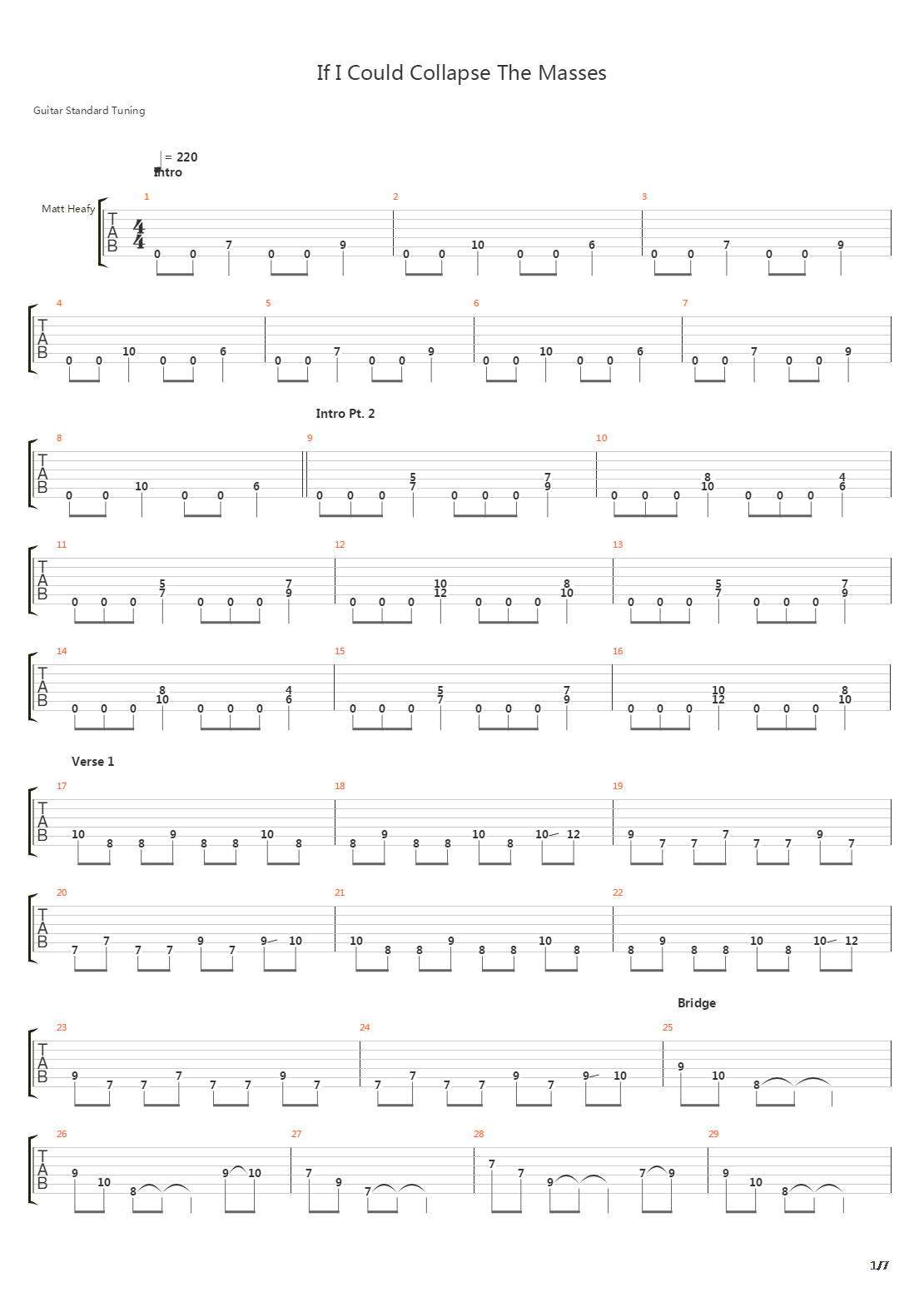 If I Could Collapse The Masses吉他谱