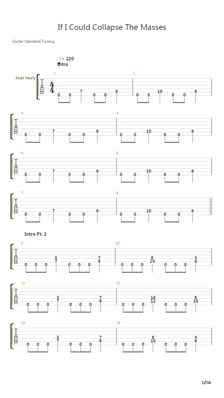 If I Could Collapse The Masses吉他谱