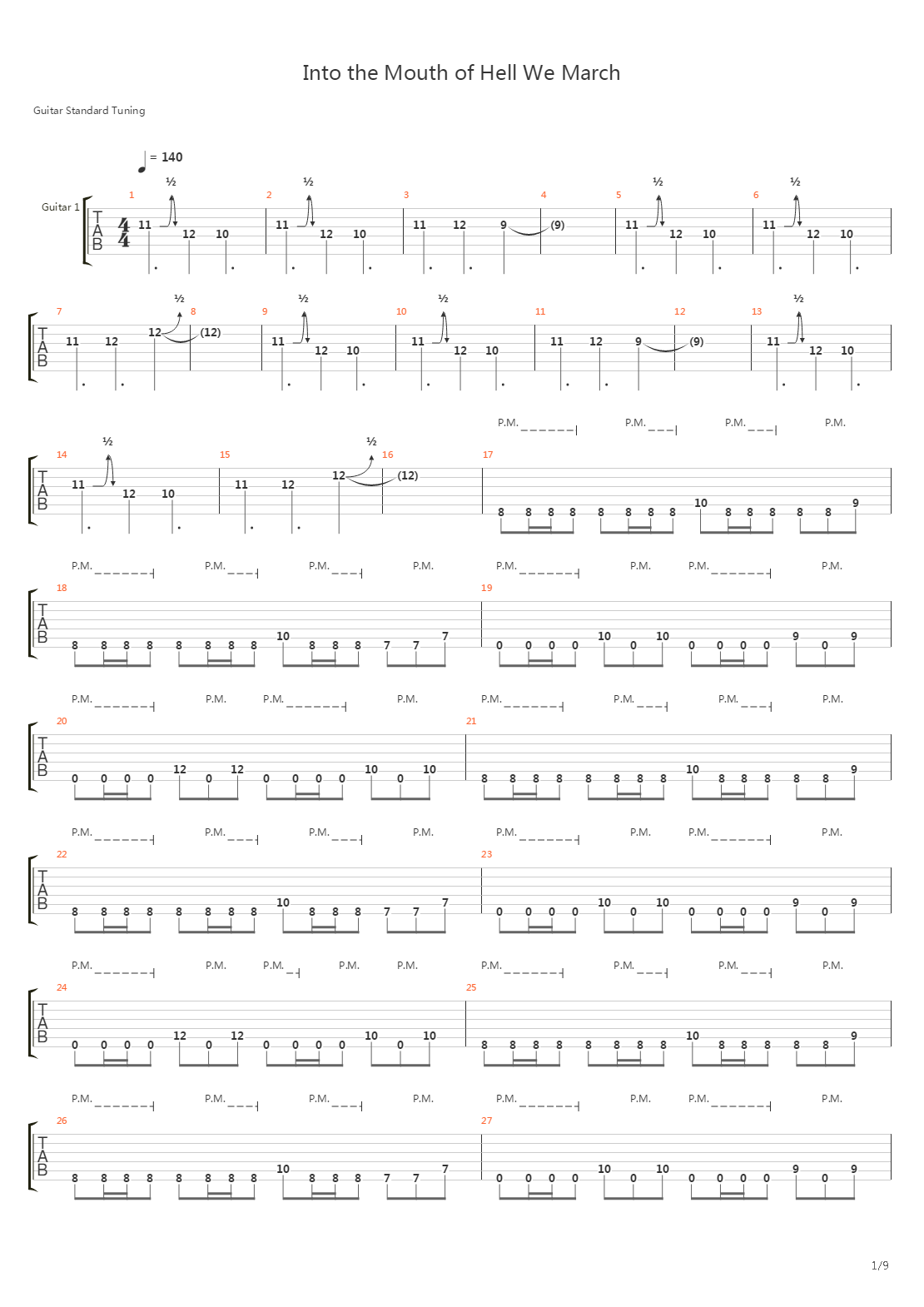 Into The Mouth Of Hell We March吉他谱