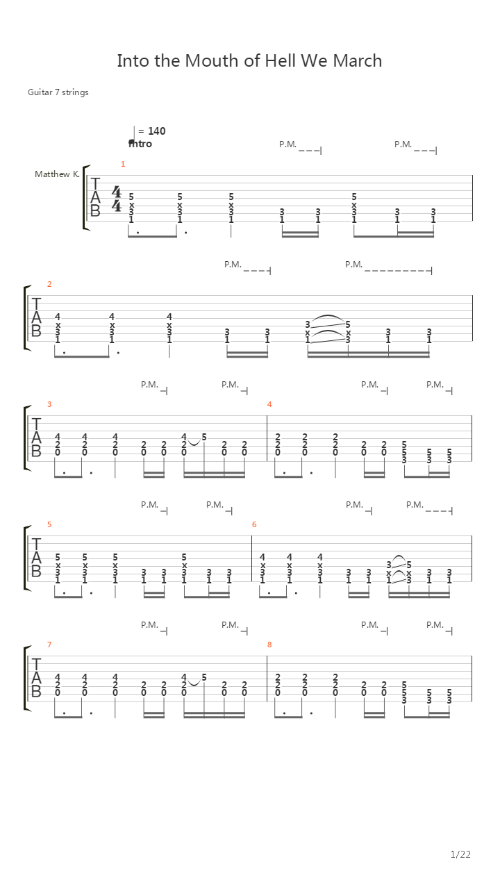Into The Mouth Of Hell We March吉他谱