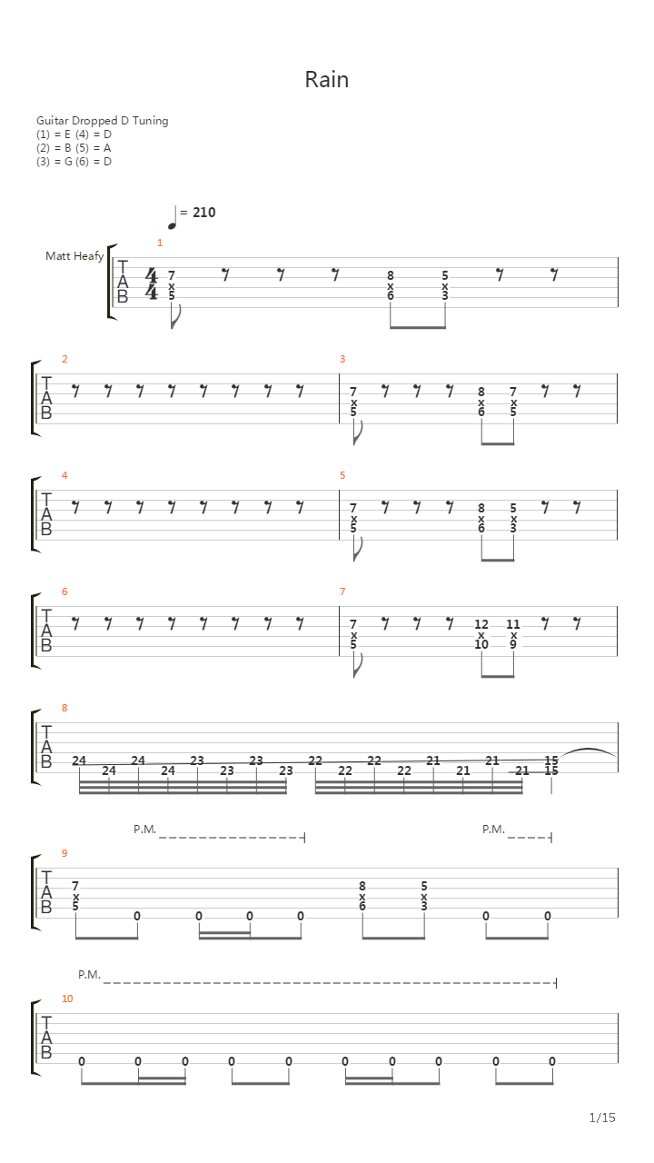 Rain吉他谱