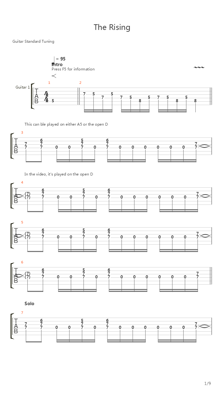 Rising吉他谱