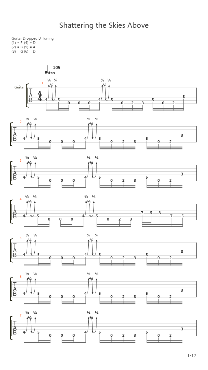 Shattering The Skies Above吉他谱