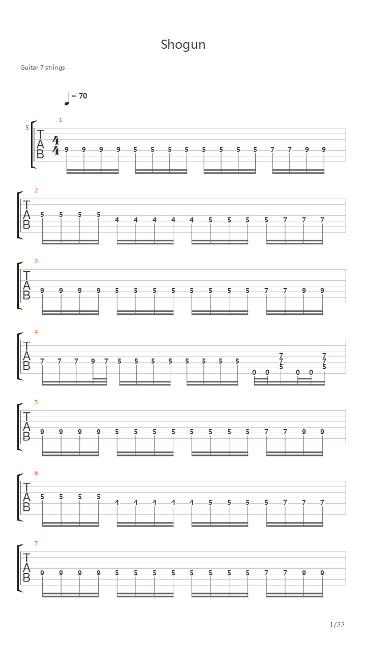 Shogun吉他谱