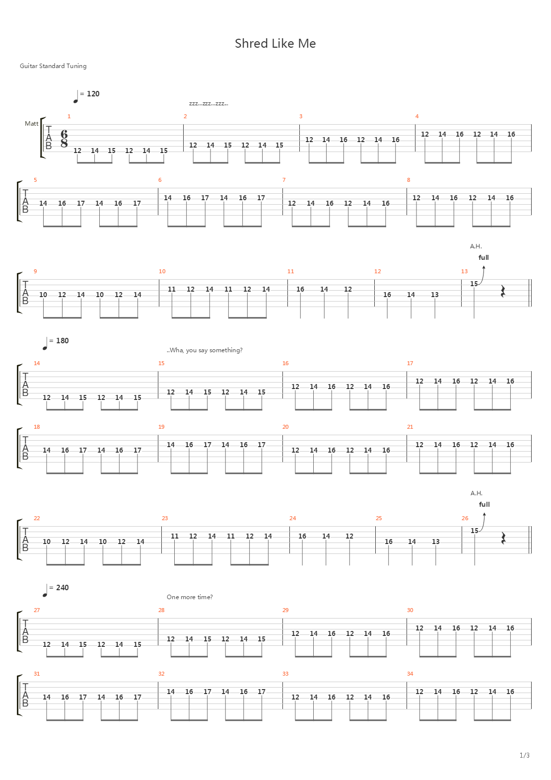 Shred Like Me吉他谱