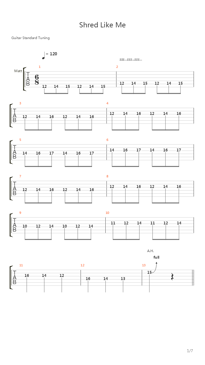 Shred Like Me吉他谱