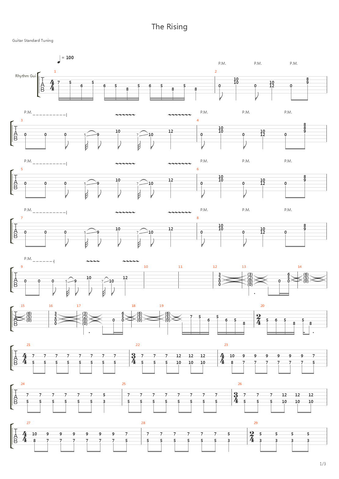 The Rising吉他谱