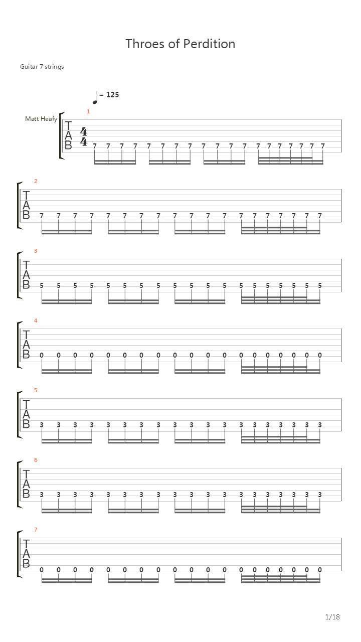 Throes Of Perdition吉他谱