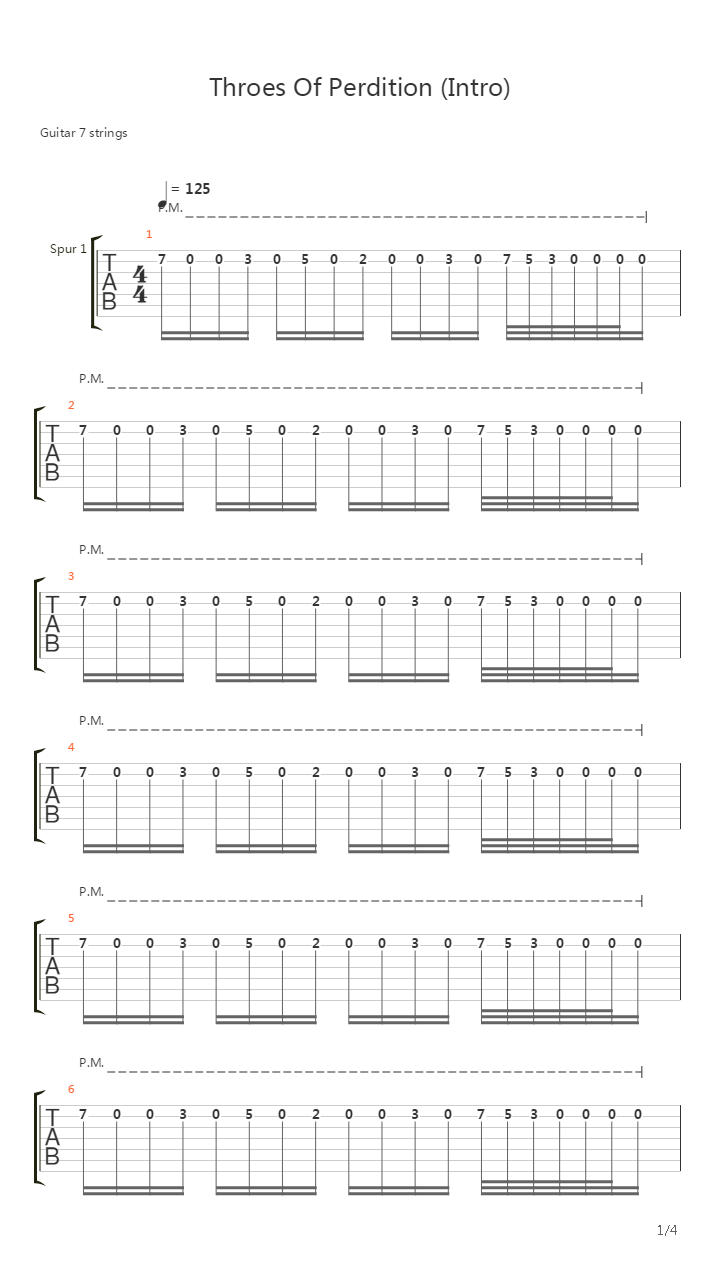 Throes Of Perdition吉他谱