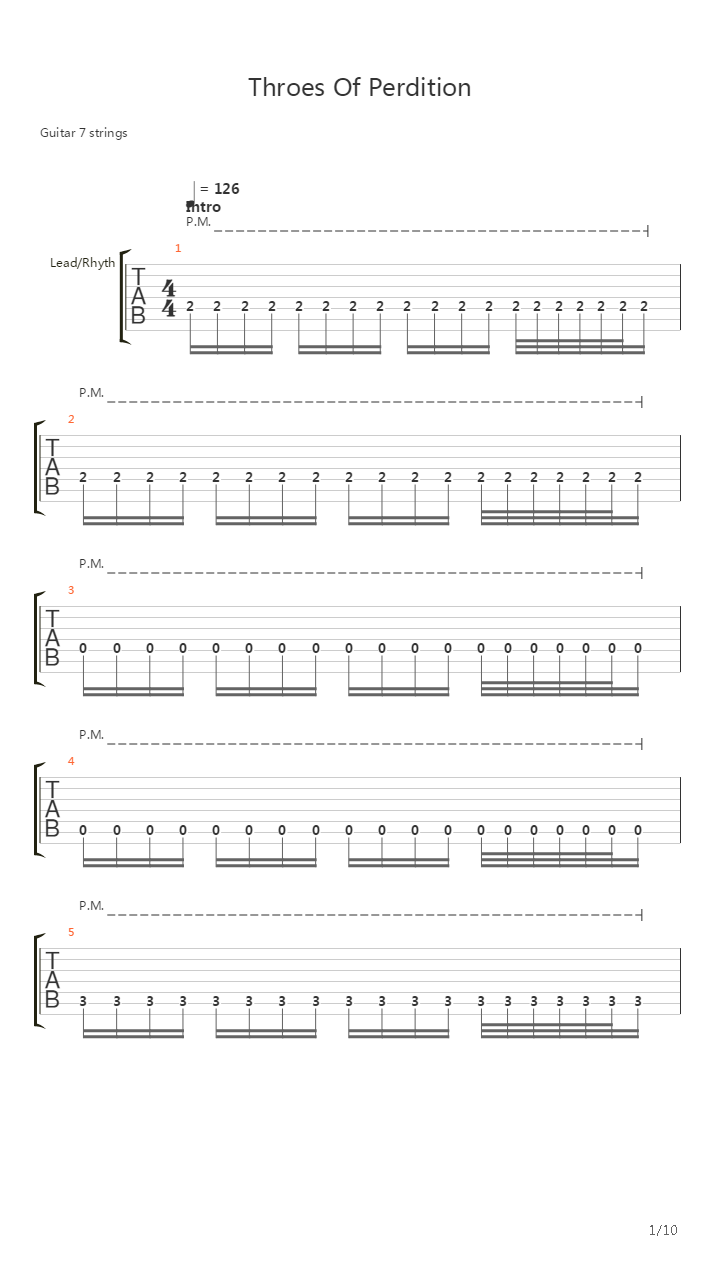 Throes Of Perdition吉他谱