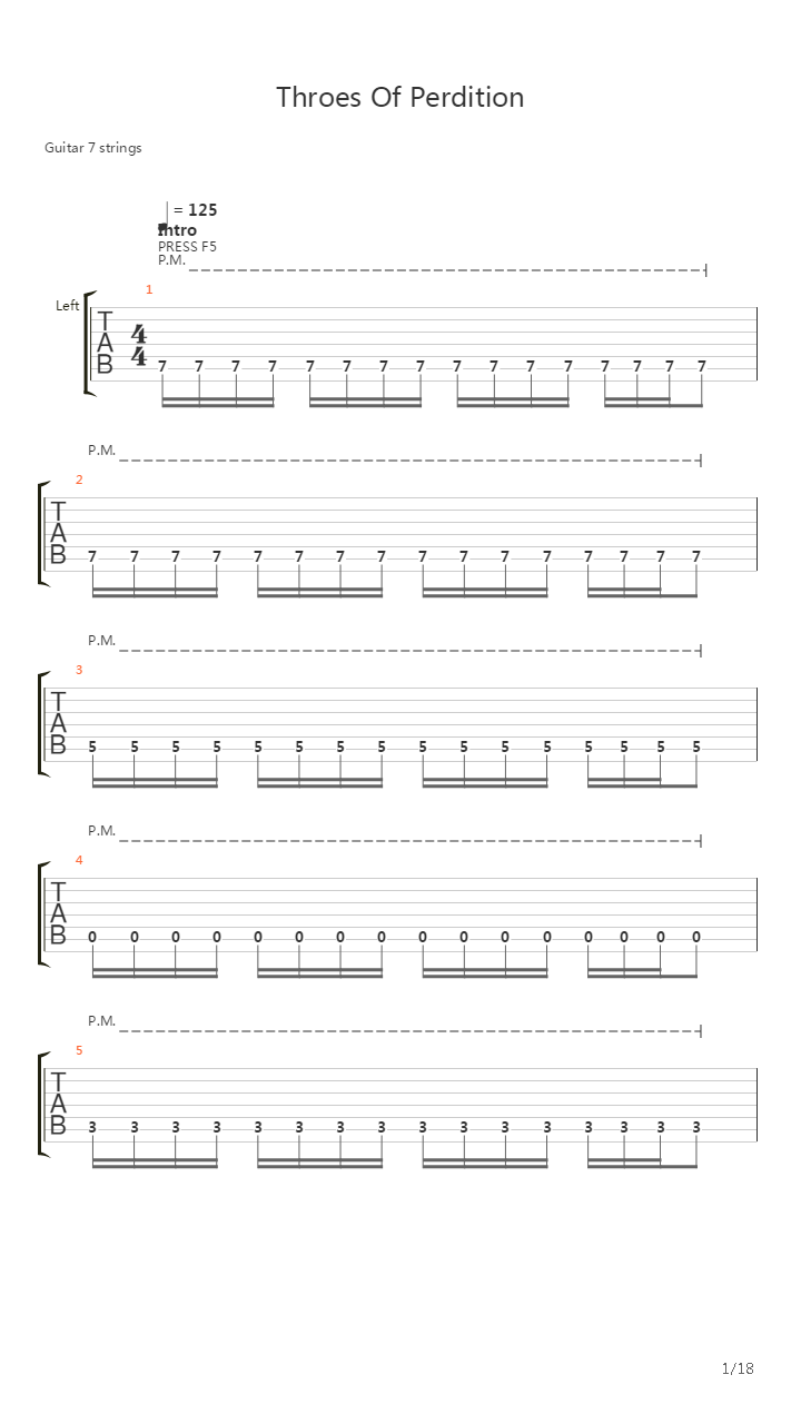 Throes Of Perdition吉他谱