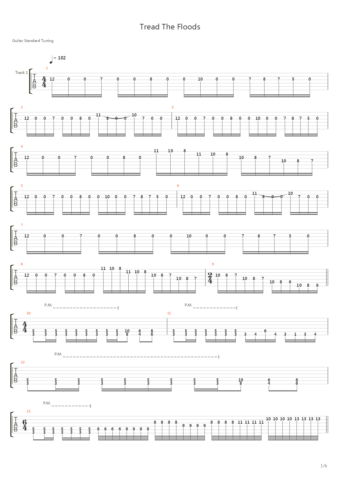 Tread The Floods吉他谱