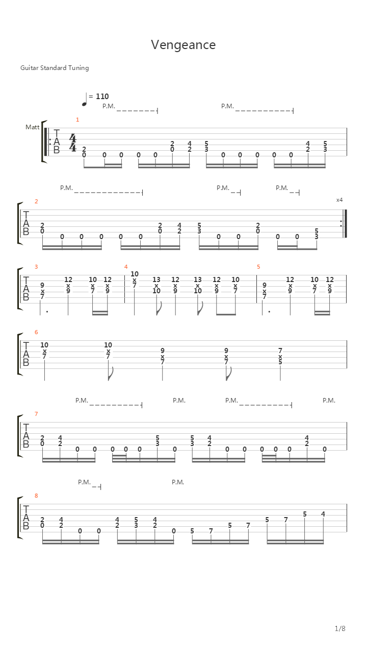 Vengeance吉他谱