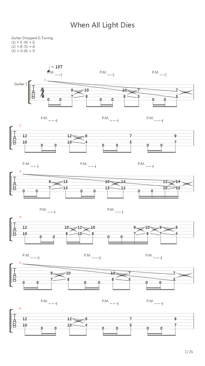 When All Light Dies吉他谱