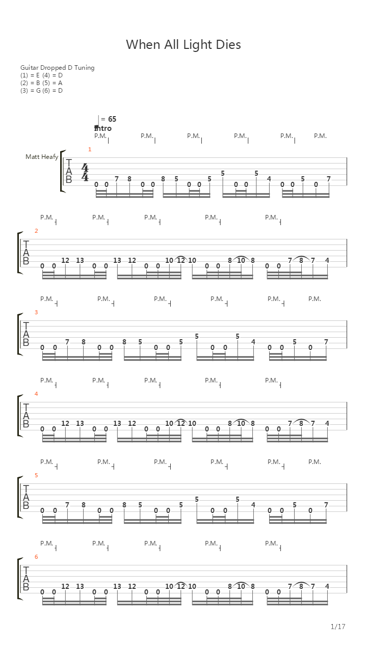 When All Light Dies吉他谱