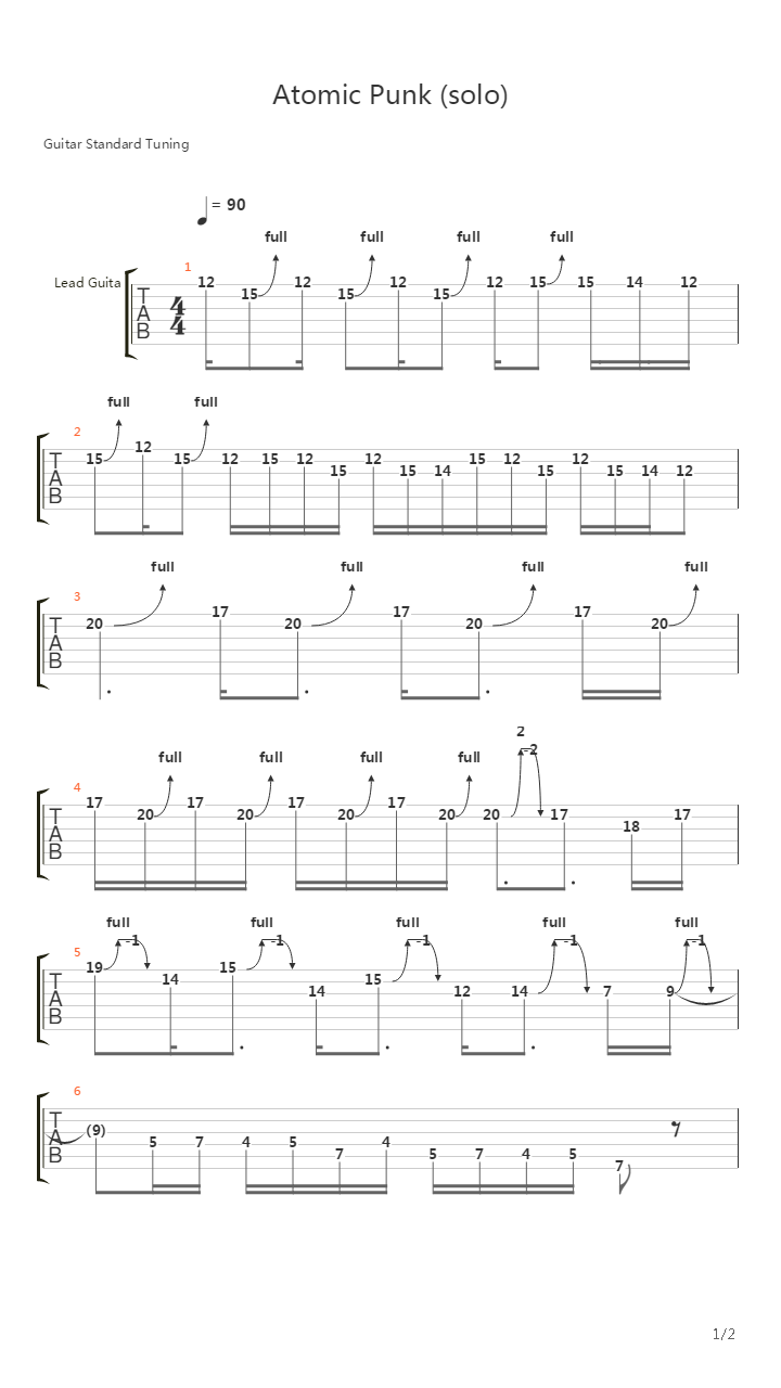 Atomic Punk吉他谱