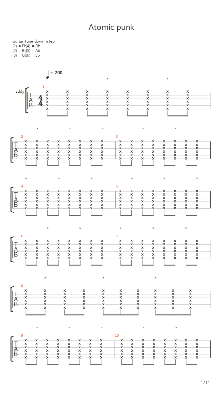 Atomic Punk吉他谱
