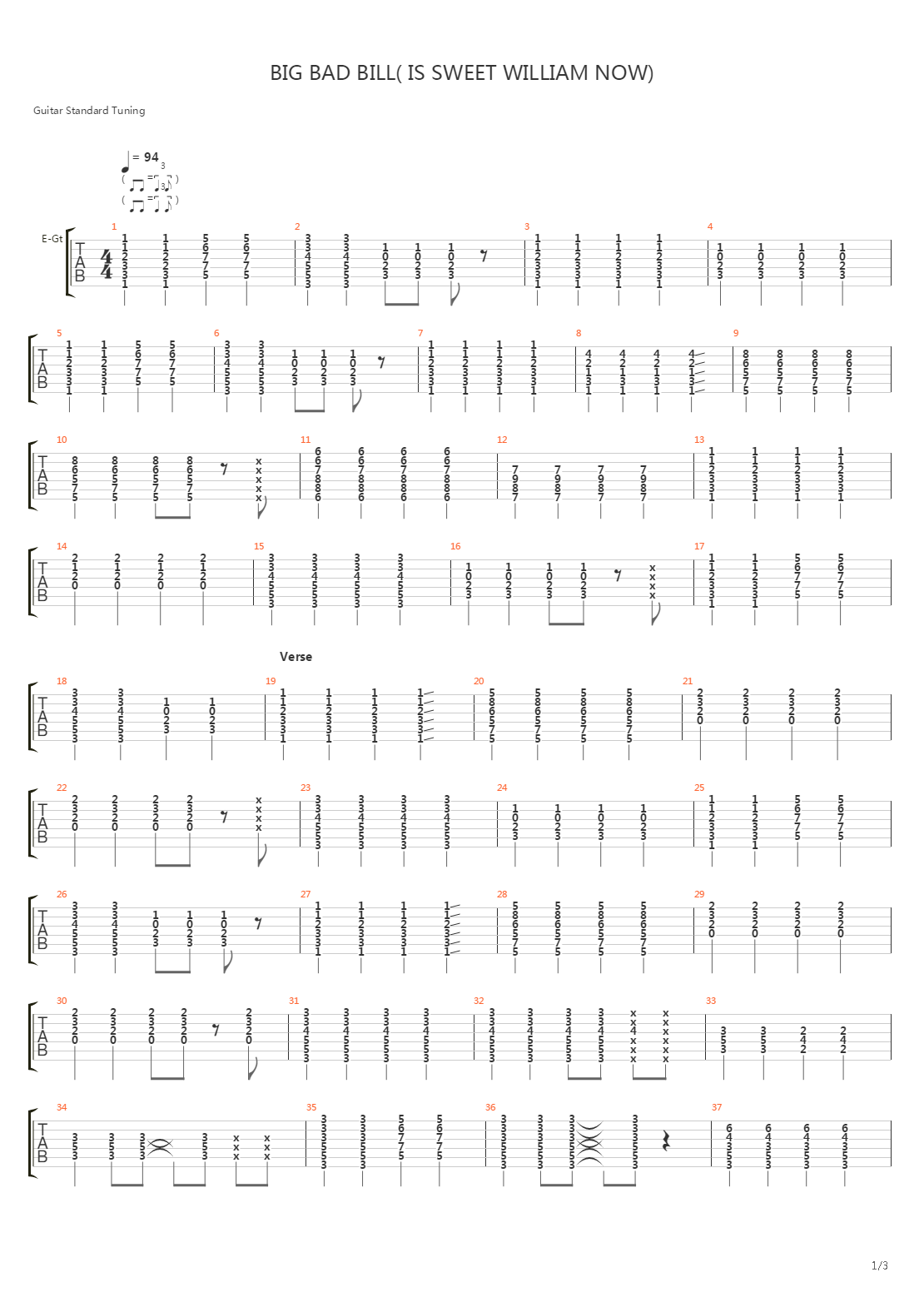 Big Bad Bill Is Sweet William Now吉他谱