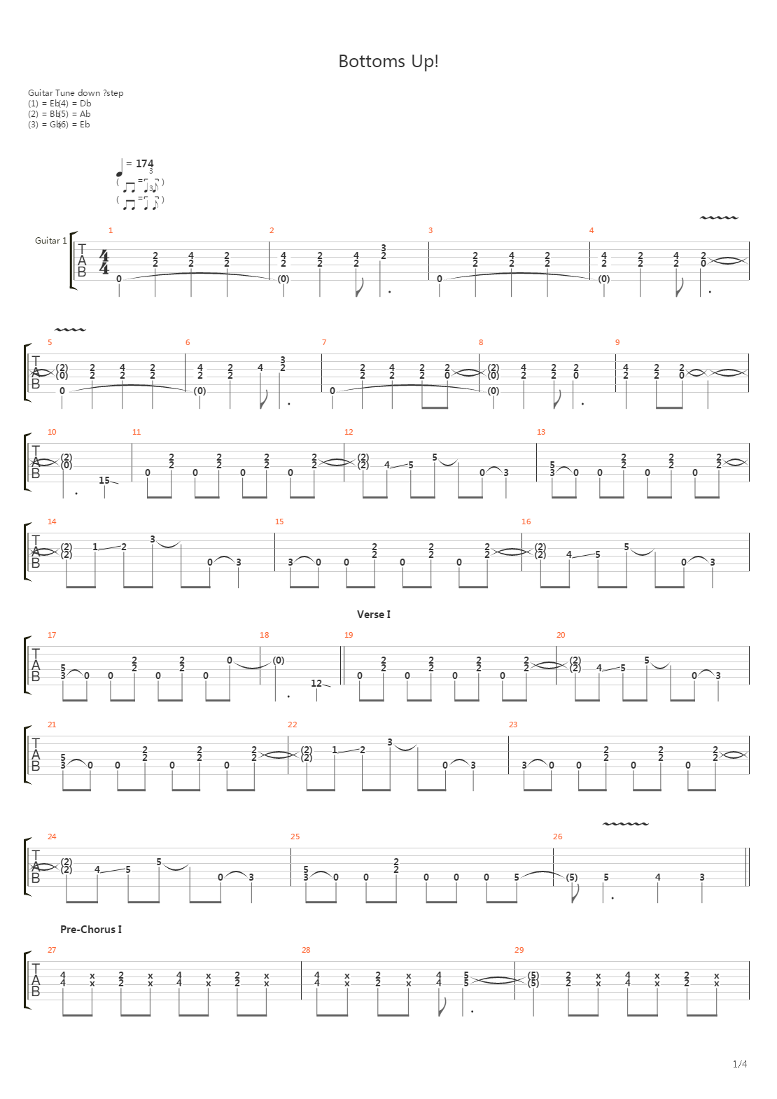 Bottoms Up吉他谱