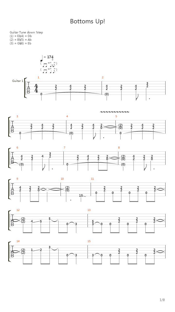Bottoms Up吉他谱
