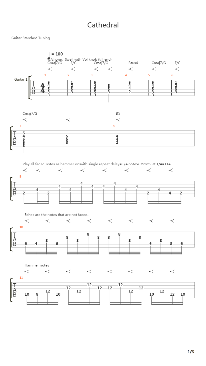 Cathedral吉他谱