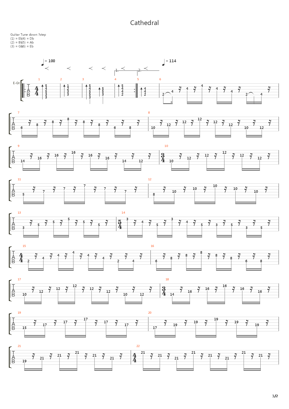 Cathedral吉他谱