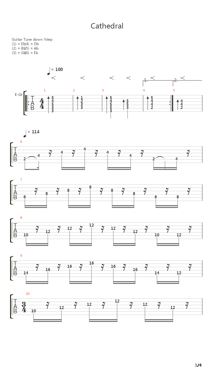 Cathedral吉他谱
