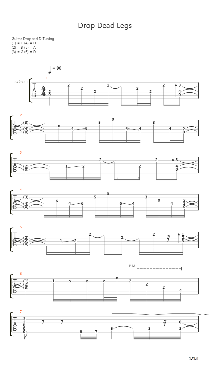 Drop Dead Legs吉他谱