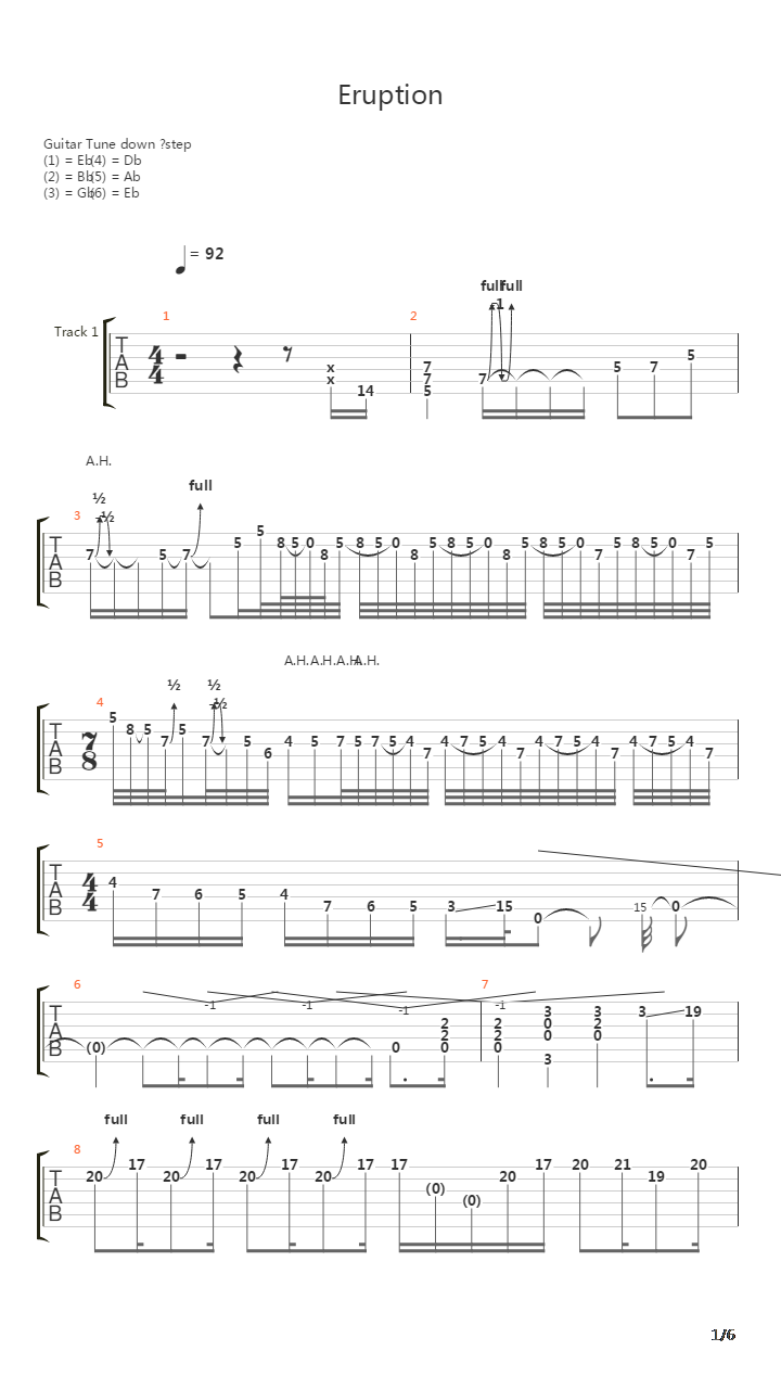 Eruption吉他谱