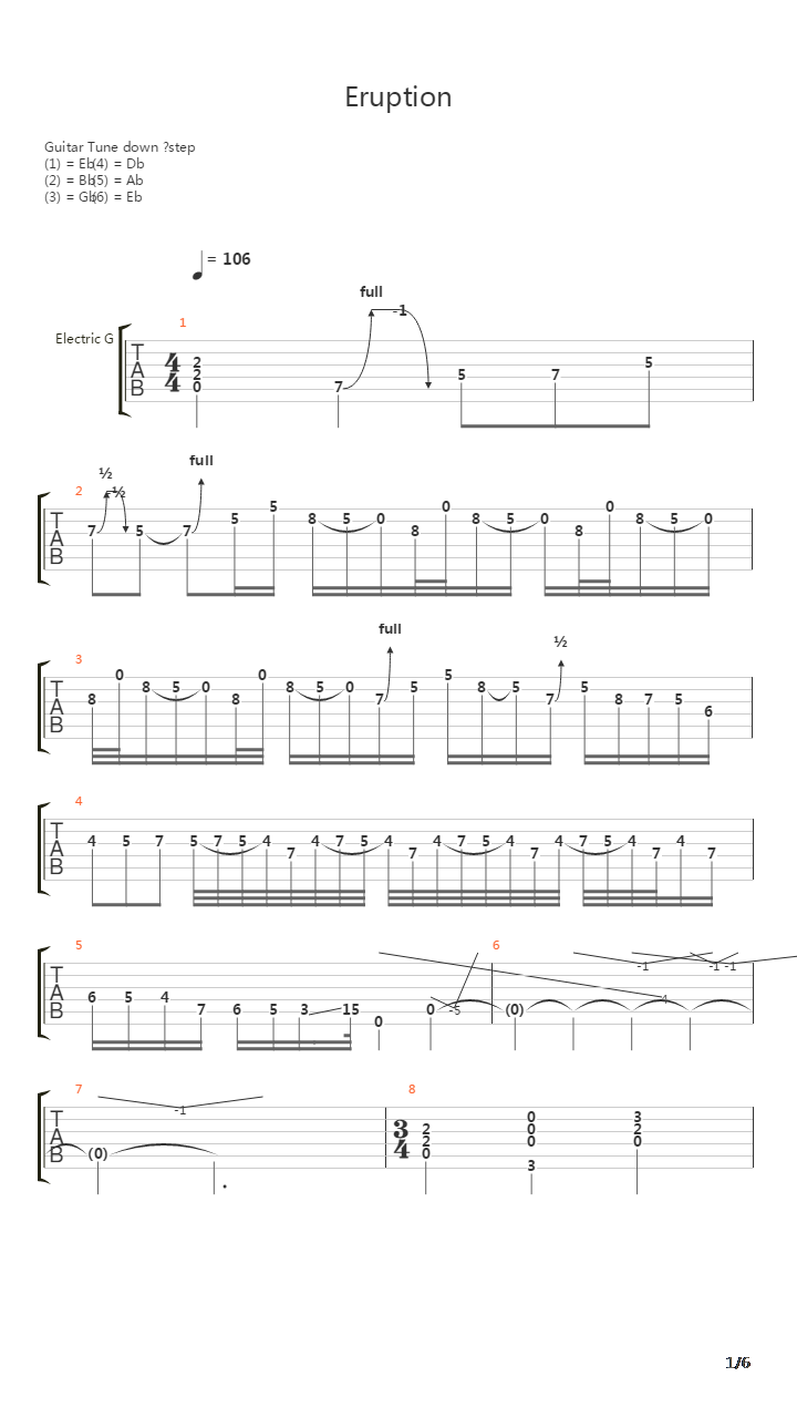 Eruption吉他谱