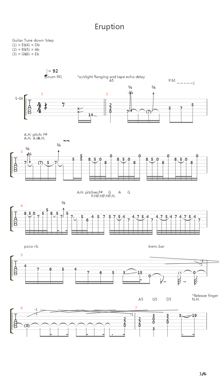 Eruption吉他谱