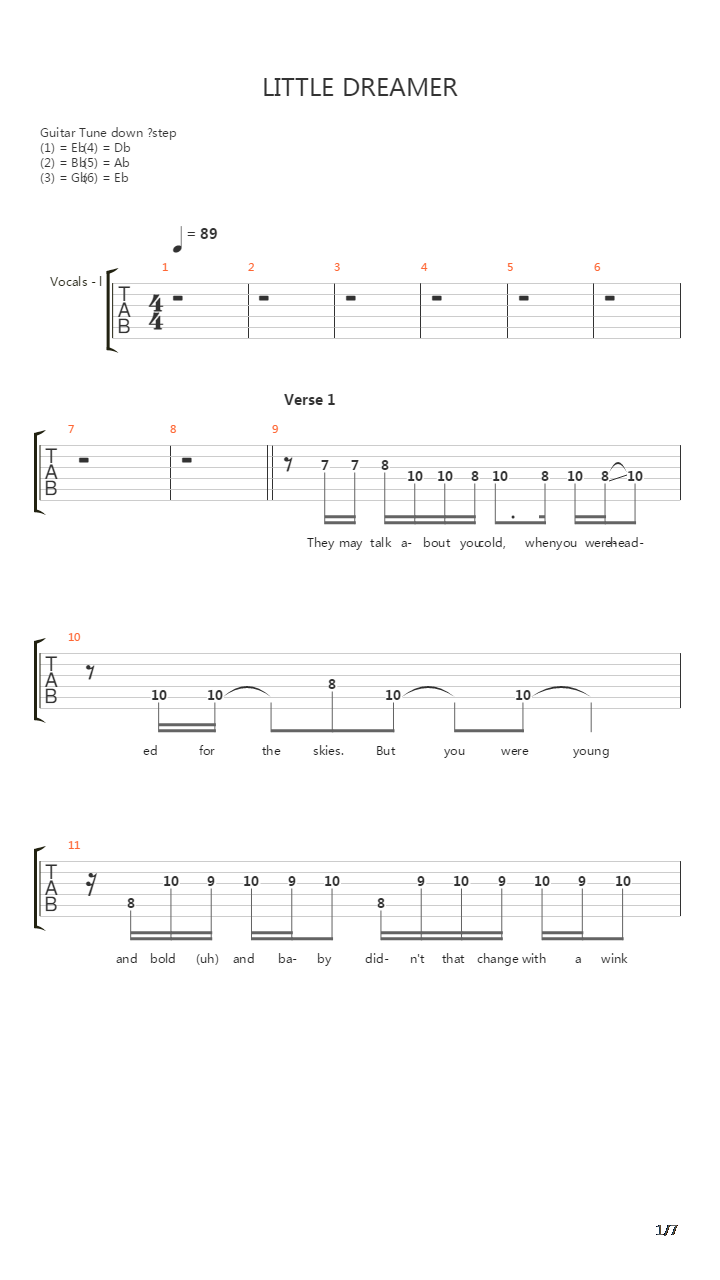 Little Dreamer吉他谱