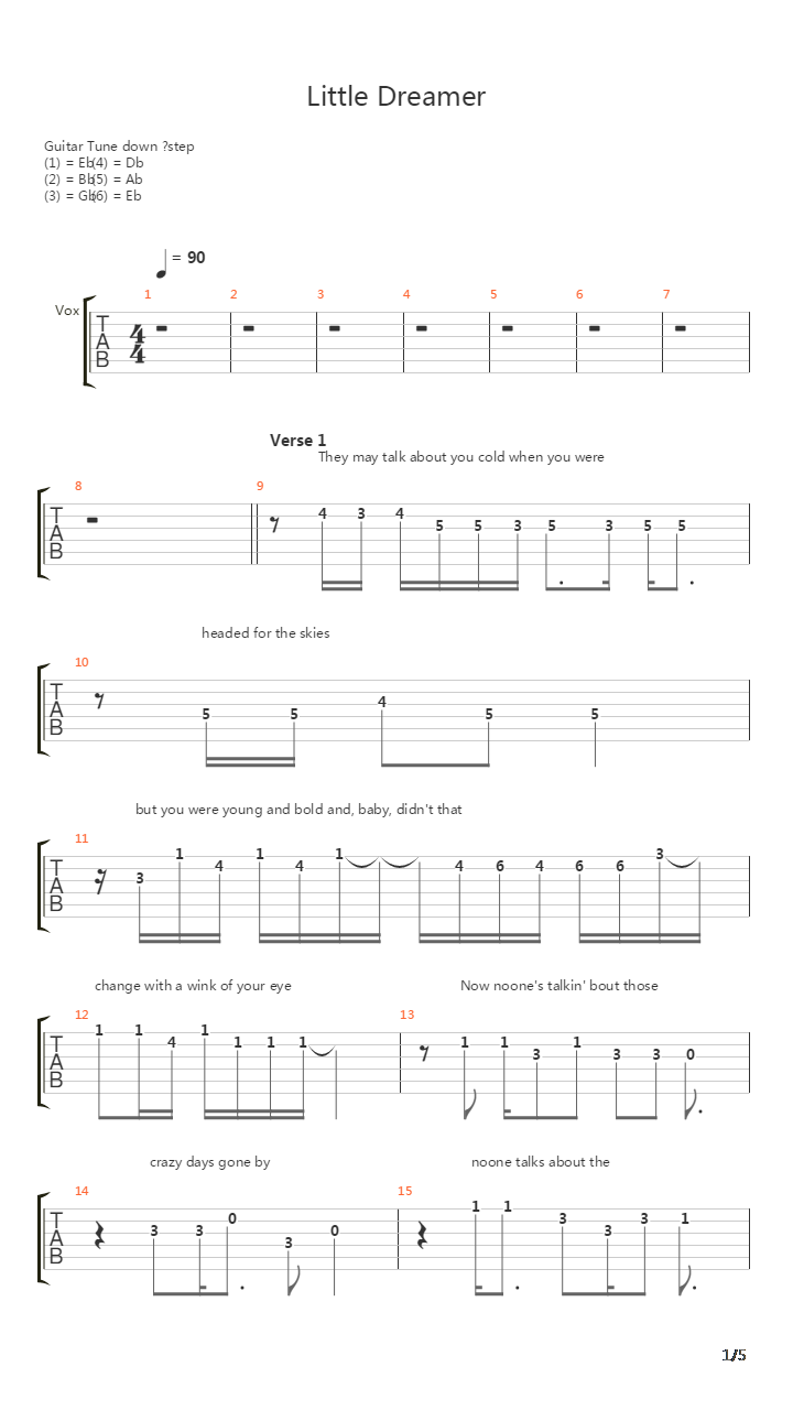Little Dreamer吉他谱