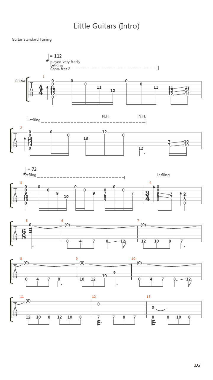 Little Guitars吉他谱