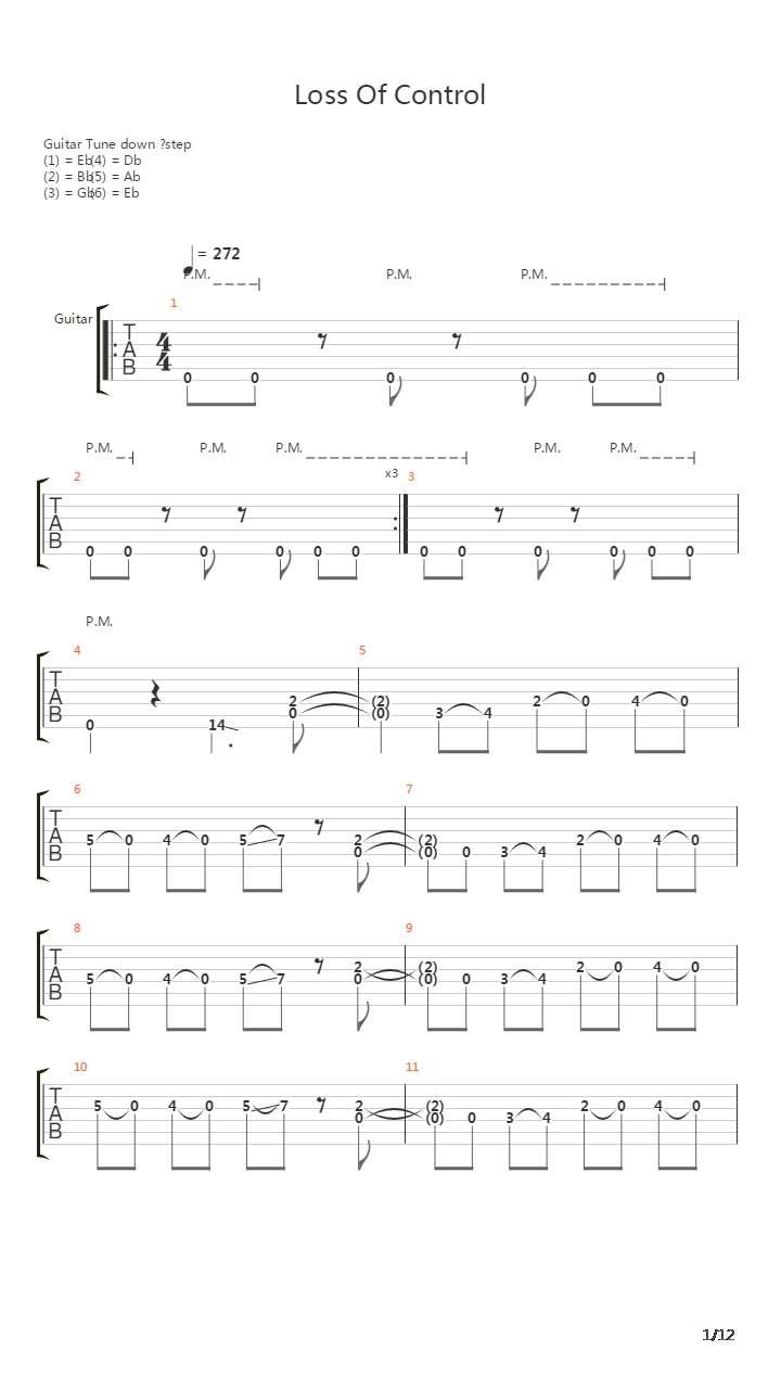 Loss Of Control吉他谱