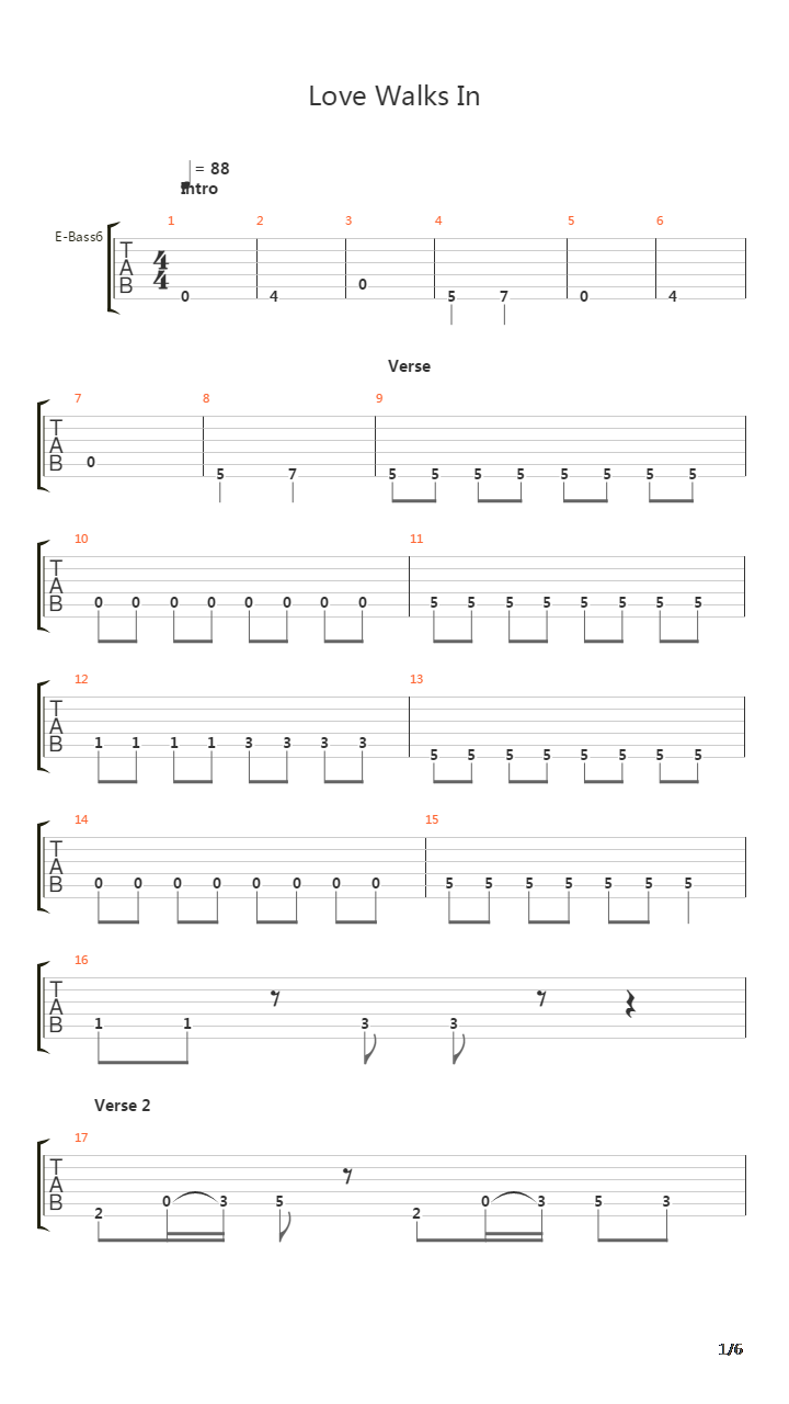 Love Walks In吉他谱