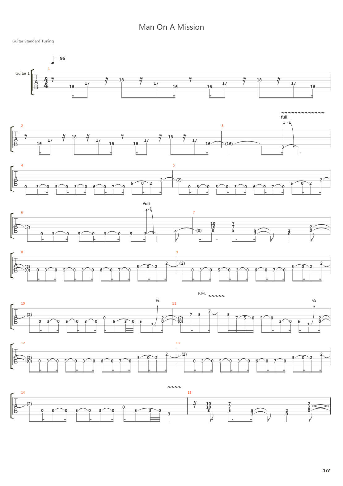 Man On A Mission吉他谱