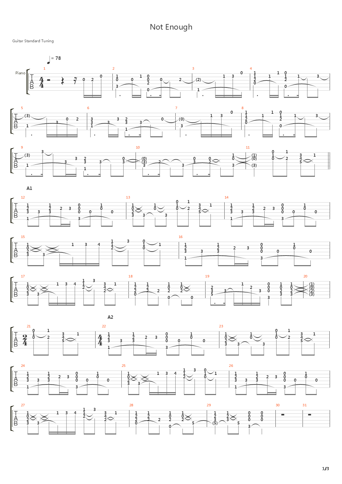Not Enough吉他谱