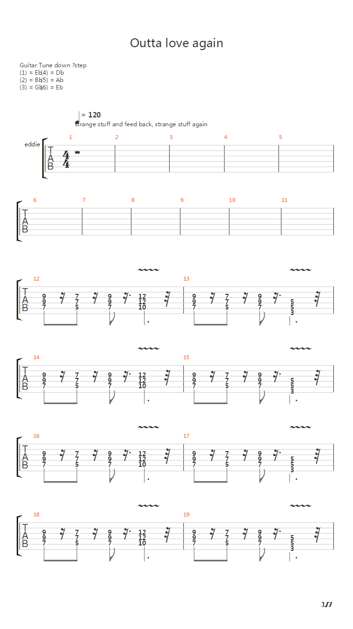 Outta Love Again吉他谱