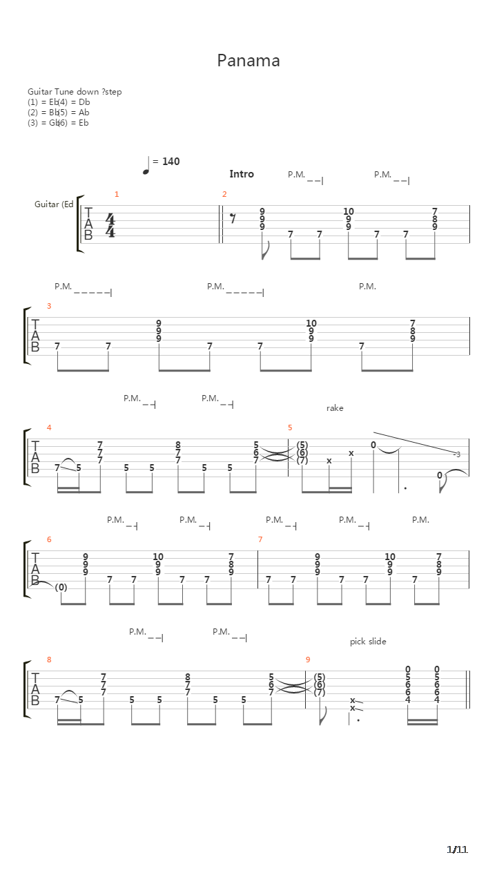 Panama吉他谱