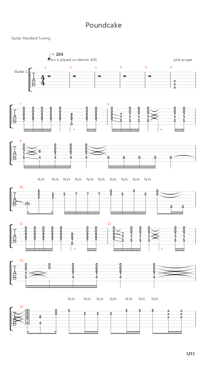 Poundcake吉他谱