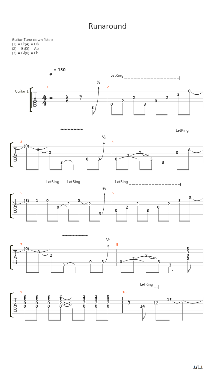 Runaround吉他谱
