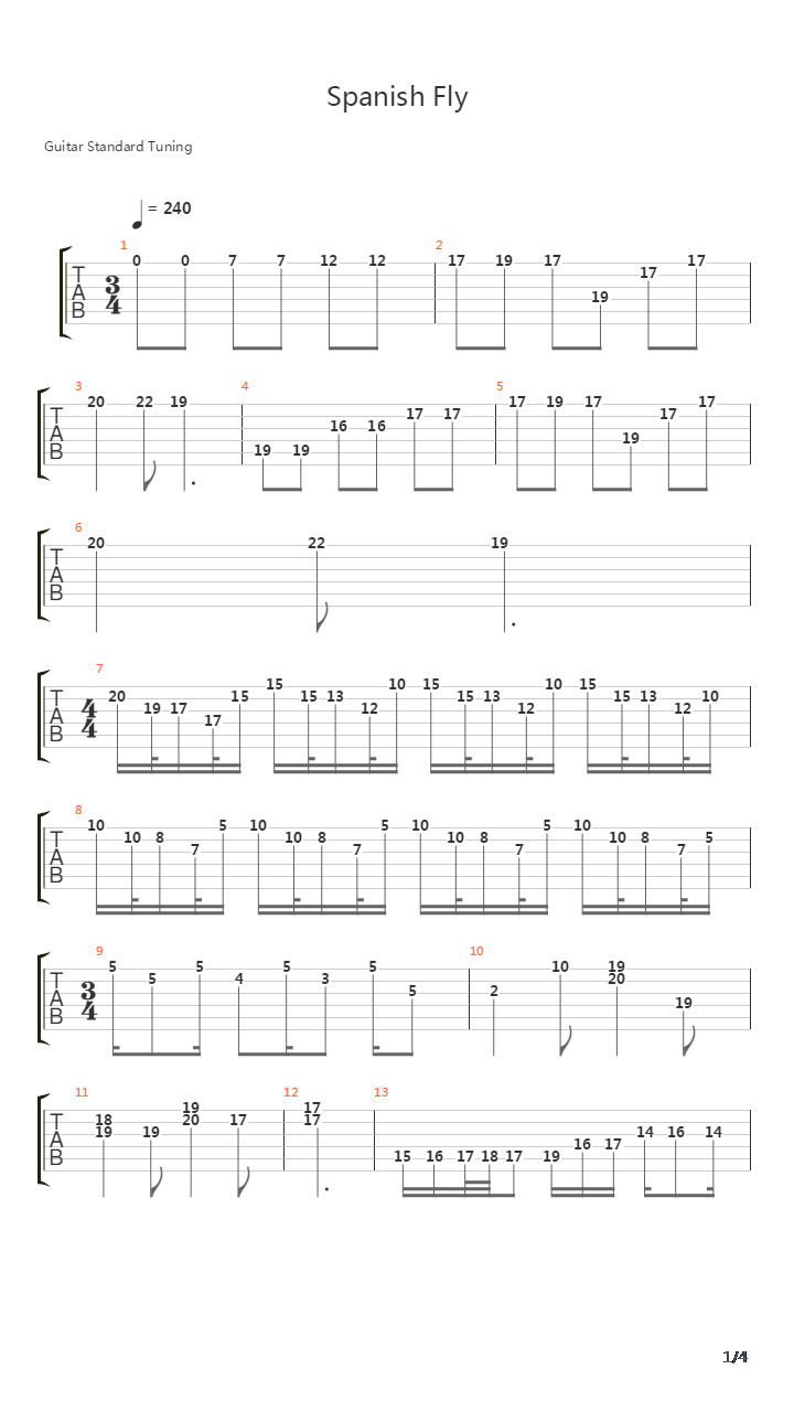 Spanish Fly吉他谱