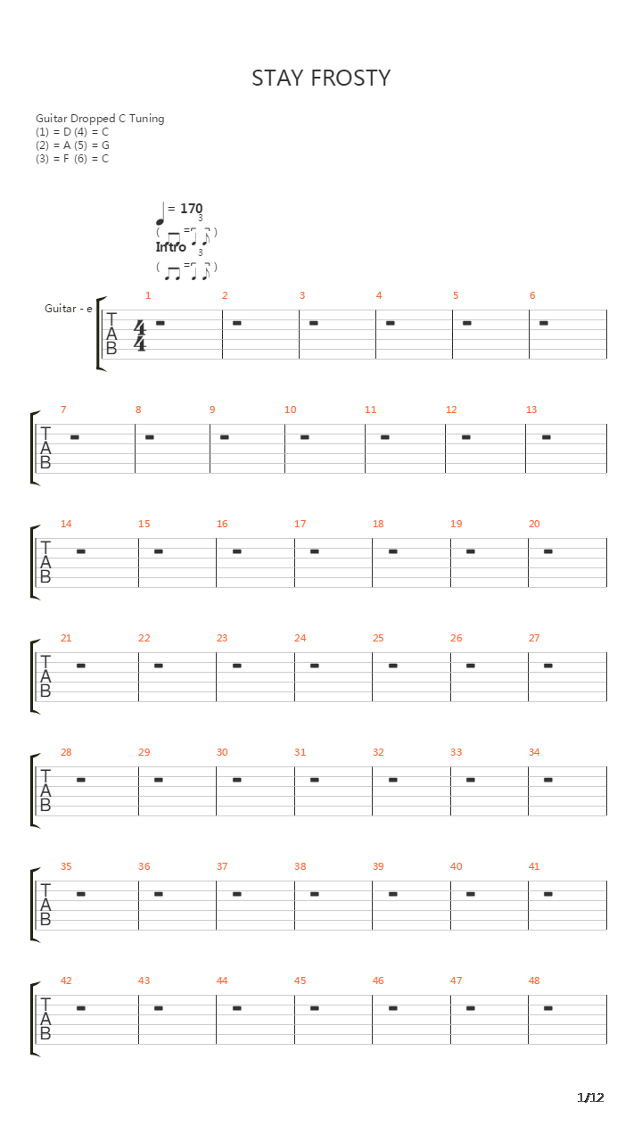 Stay Frosty吉他谱