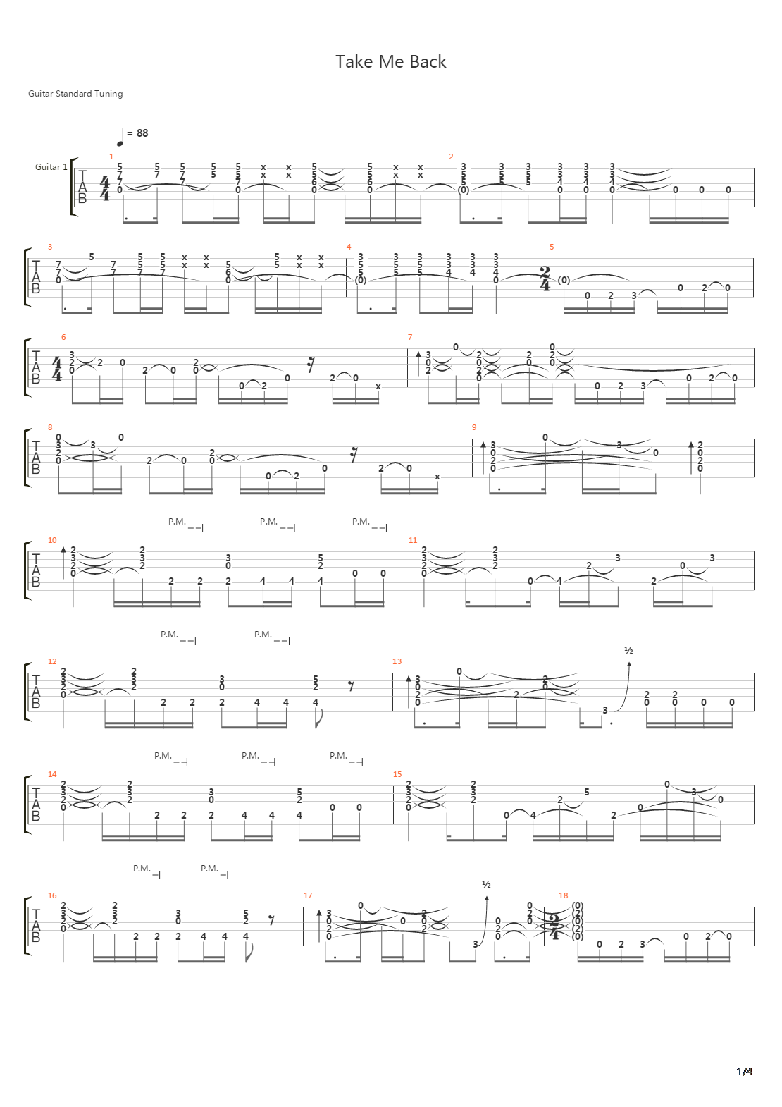 Take Me Back Dj Vu吉他谱