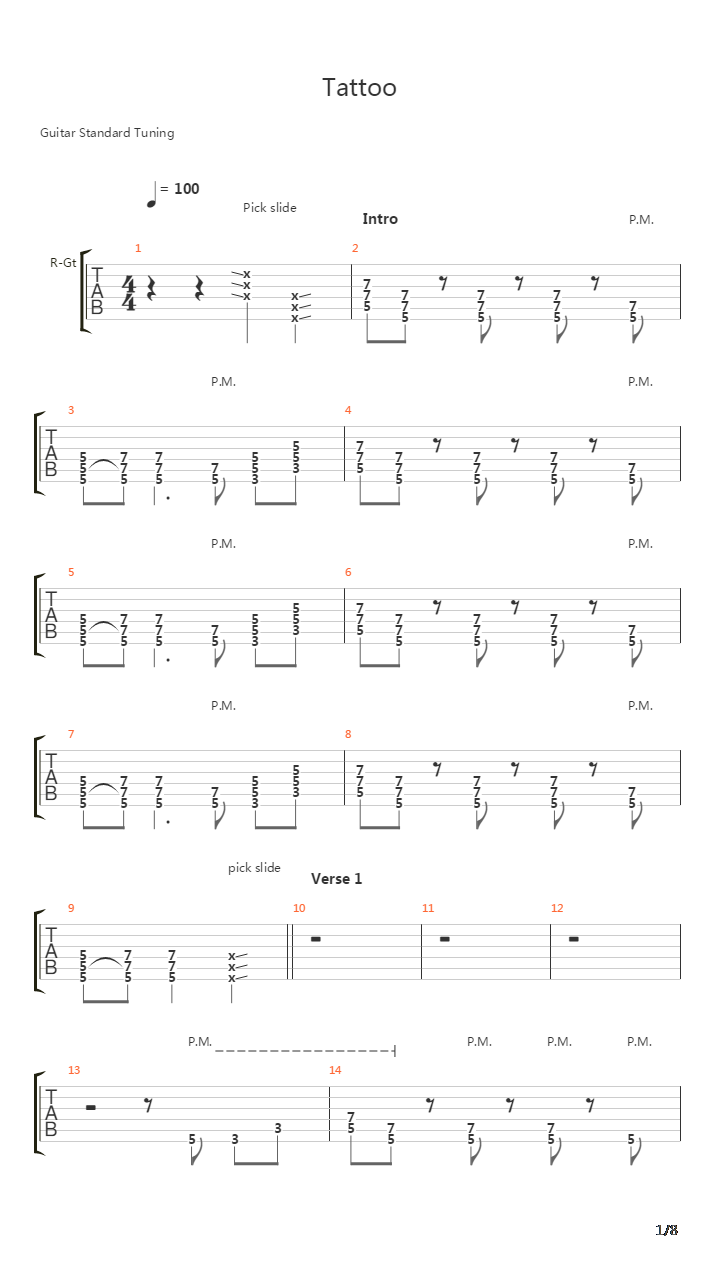 Tattoo吉他谱