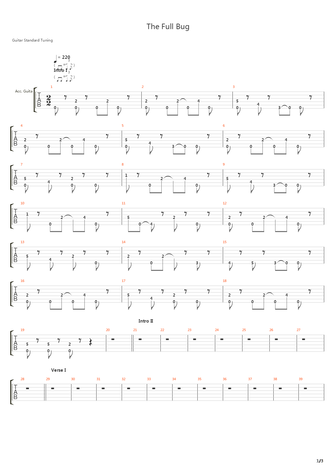 The Full Bug吉他谱