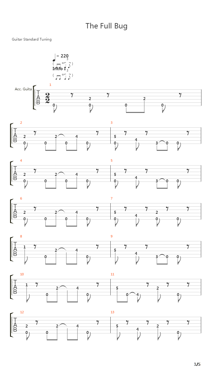 The Full Bug吉他谱