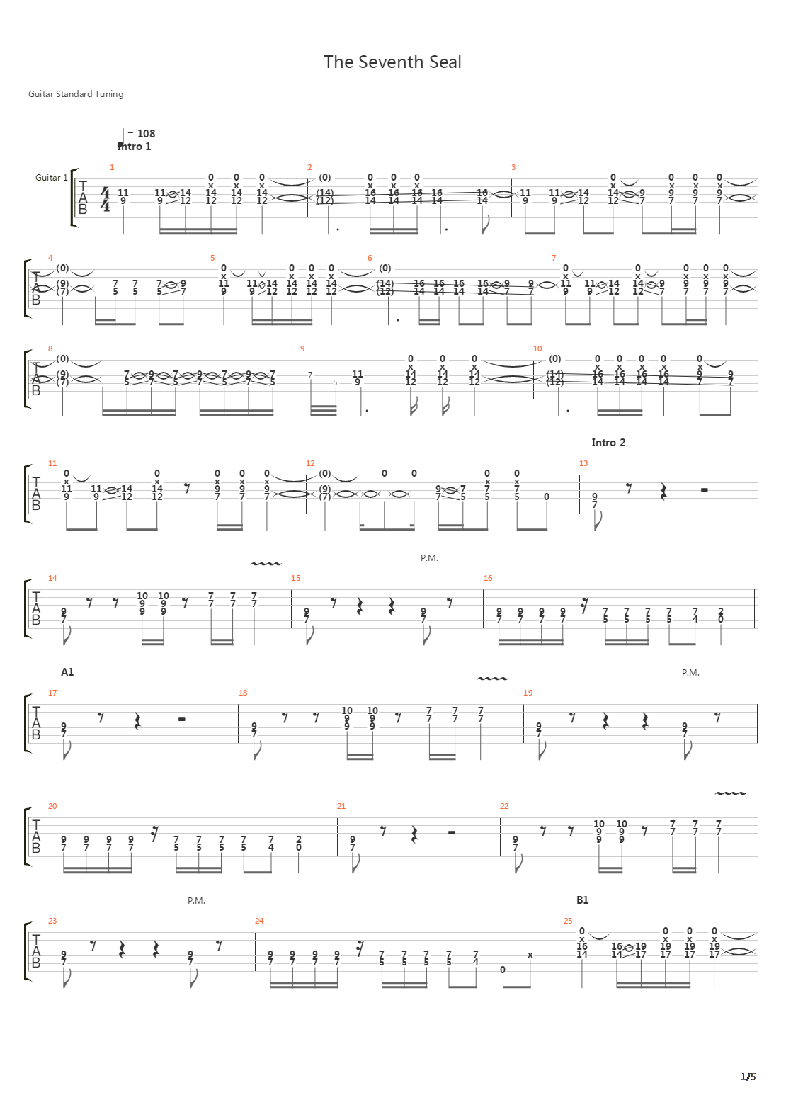 The Seventh Seal吉他谱