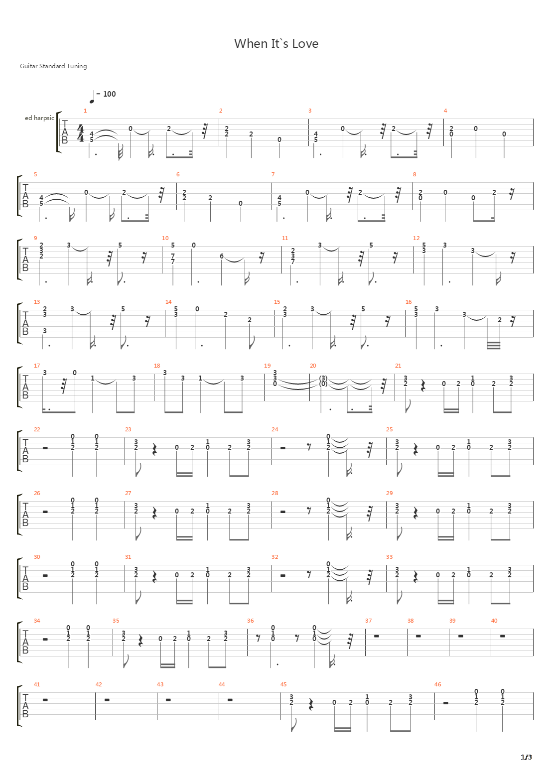 When Its Love吉他谱